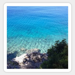 Clear Ocean Water Rocky Beach Photo Sticker